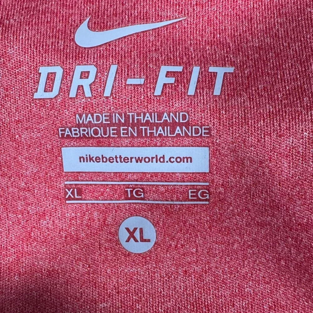 Nike Running Shirt Mens XL Red Dri-FIT Short Sleeve Heathered Top 451267-657